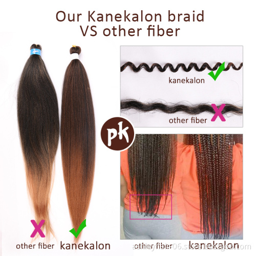 Julianna 100% Kanekalon pre stretch braiding hair floded 52 inch 90g prestretched kanekalon braid pre stretched braiding hair